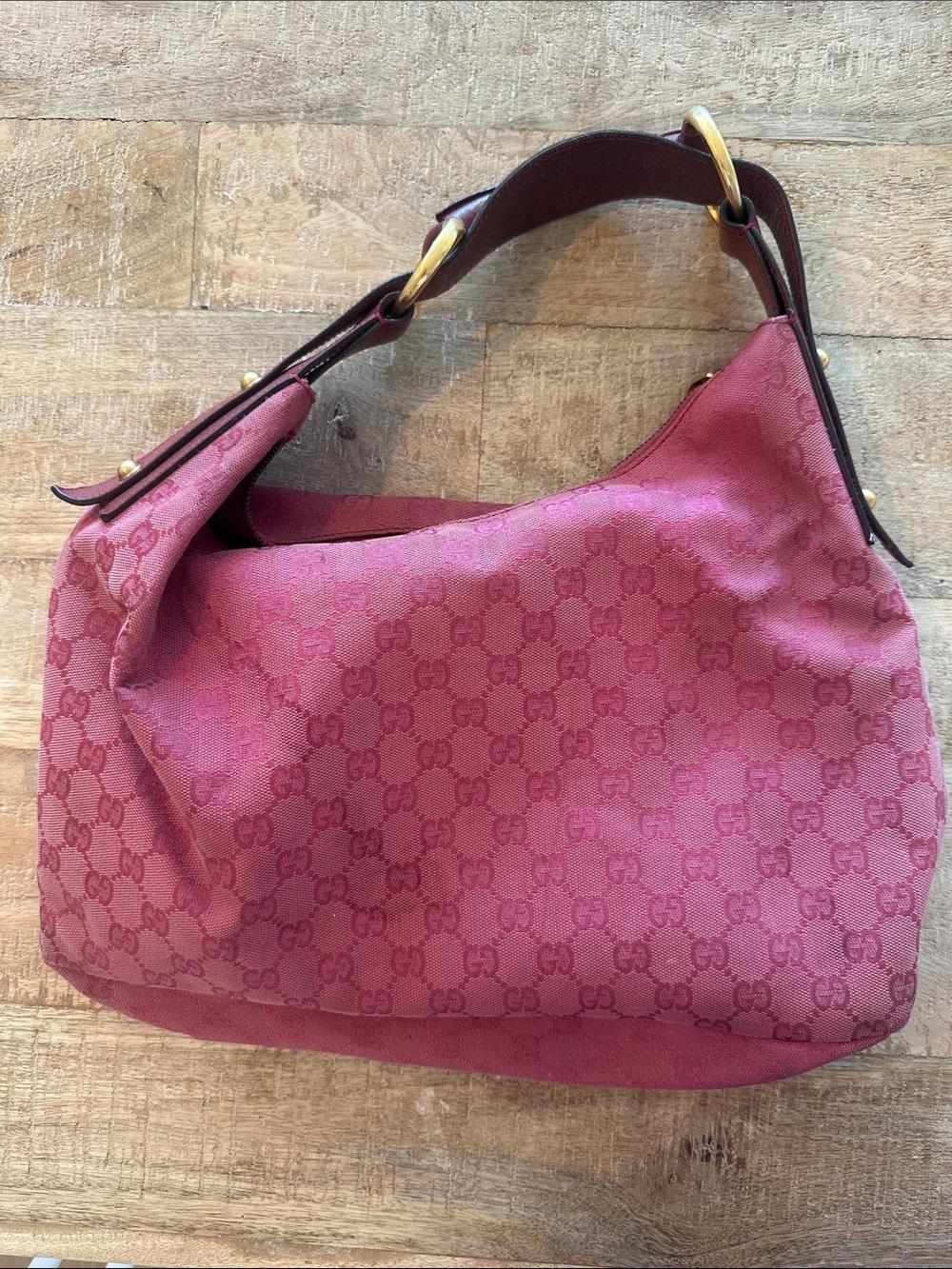 Gucci Pink Monogram Shoulder Bag